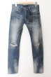 画像1: Black by VANQUISH / シュータークラッシュストレッチスキニーデニムパンツ 28 ブラックｘインディゴ O-24-05-21-032-Bl-pa-YM-ZT339 (1)