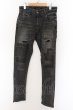画像1: Black by VANQUISH / スーパーストレッチリペアデニムスキニーパンツ 28 グレー O-24-05-21-034-Bl-pa-YM-ZT185 (1)