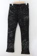 画像1: CIVARIZE / 顔料コーティングブーツカットバイカーデニムパンツ 42 ブラックｘシルバー O-24-05-23-032-CI-pa-YM-ZT336 (1)