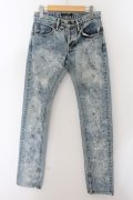 【WINTERセール】OVERDESIGN / creation premium スプラッシュダーティーデニムパンツ 28 ライトインディゴ O-24-05-23-039-OV-pa-YM-ZT338