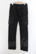 【WINTERセール】CIVARIZE / 顔料加工ジップカーゴパンツ 42 ブラック O-24-05-23-044-CI-pa-YM-ZT341
