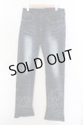 CIVARIZE / Clueブラスト加工ラメペンキシューカットデニムパンツ 42 インディゴ O-24-05-23-049-CI-pa-YM-ZT341