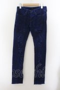 【WINTERセール】CIVARIZE / Tearコーティング吹き付け加工デニムパンツ 42 ブルー O-24-05-23-059-CI-pa-YM-ZT343