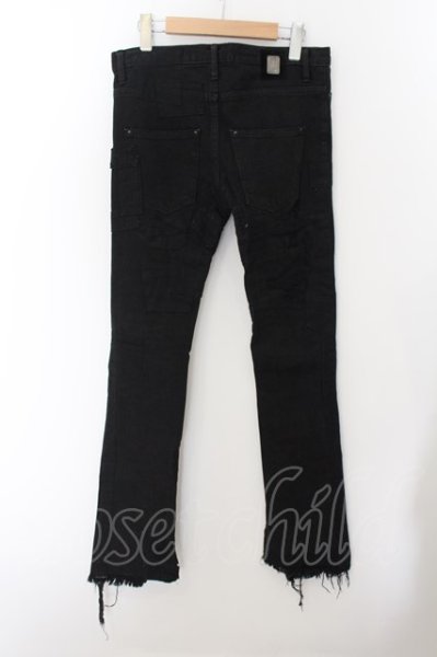 画像2: QL MansionMaker / リペアパッチデニムパンツ  ブラック O-24-05-23-069-QL-pa-YM-ZT335 (2)