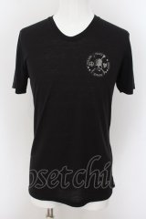 Roen / ラウンドスタッズスカルストレッチTシャツ 46 ブラック O-24-05-23-006-Ro-ts-YM-OS