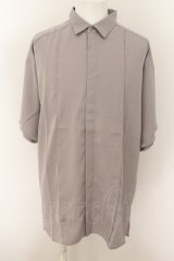 【WINTERセール】NO ID. / ピンタックフライフロントBIGシャツ ONE グレー O-24-05-23-008-NO-sh-YM-ZT342