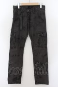 【WINTERセール】CIVARIZE / ポインテッドレザームラ染めカーゴパンツ 42 グレー O-24-05-23-030-CI-pa-YM-ZT-ML004