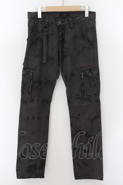 画像1: CIVARIZE / ポインテッドレザームラ染めカーゴパンツ 42 グレー O-24-05-23-030-CI-pa-YM-ZT-ML004 (1)