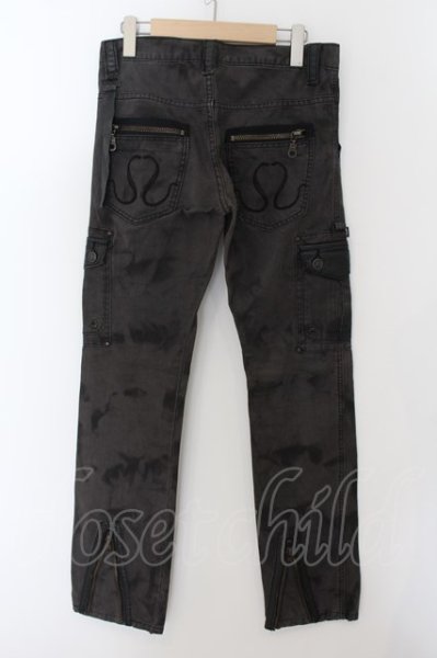 画像2: CIVARIZE / ポインテッドレザームラ染めカーゴパンツ 42 グレー O-24-05-23-030-CI-pa-YM-ZT-ML004 (2)