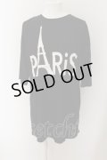 unrelaxing / PARISプリントオーバーサイズTシャツ F ブラック O-24-05-26-033-un-to-YM-OS