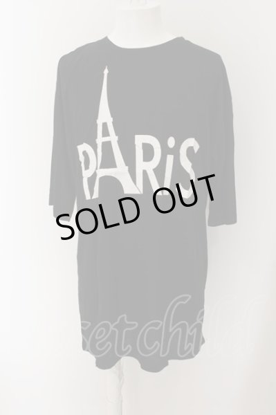 画像1: unrelaxing / PARISプリントオーバーサイズTシャツ F ブラック O-24-05-26-033-un-to-YM-OS (1)