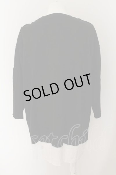 画像2: unrelaxing / シャツドッキングカットオフスウェットオーバーサマーニット F ブラック O-24-05-26-036-un-to-YM-ZT197 (2)