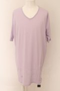 【WINTERセール】unrelaxing / ビッグシルエットVネックTシャツ F パープル O-24-05-26-043-un-to-YM-ZT187