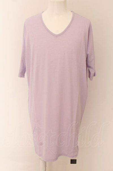 画像1: unrelaxing / ビッグシルエットVネックTシャツ F パープル O-24-05-26-043-un-to-YM-ZT187 (1)