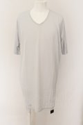【WINTERセール】unrelaxing / ビッグシルエットVネックTシャツ F グレー O-24-05-26-050-un-to-YM-ZT188
