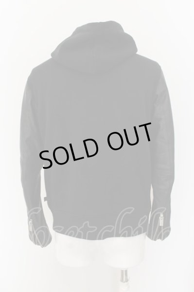 画像2: DEAL DESIGN / シープレザーコンビパーカー S ブラック O-24-05-26-004-DE-to-YM-ZT-ML016 (2)