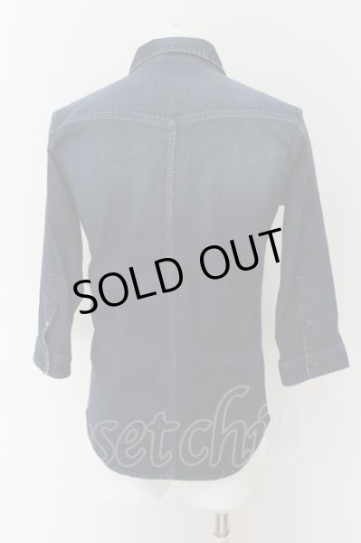 画像2: Zero by TORNADO MART / ハイテンションデニムウエスタン七分袖シャツ M ブルー O-24-05-26-007-Ze-sh-YM-ZT0529 (2)