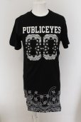 画像1: PUBLIC EYES / サイドZIPドッキングバンダナTシャツ L ブラック O-24-05-26-021-PU-ts-YM-OS (1)