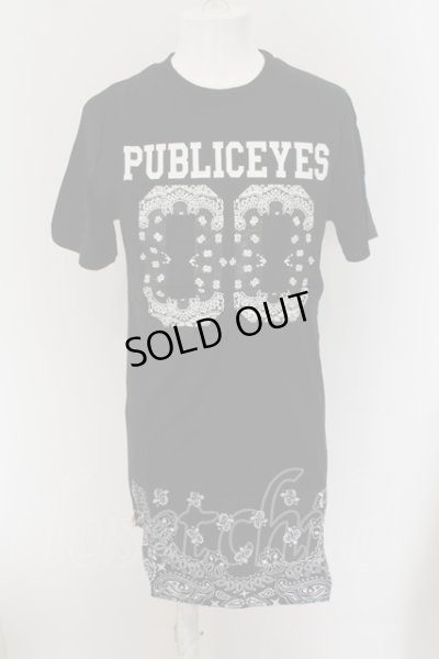 画像1: PUBLIC EYES / サイドZIPドッキングバンダナTシャツ L ブラック O-24-05-26-021-PU-ts-YM-OS