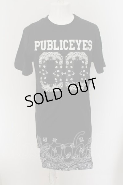 画像1: PUBLIC EYES / サイドZIPドッキングバンダナTシャツ L ブラック O-24-05-26-021-PU-ts-YM-OS (1)
