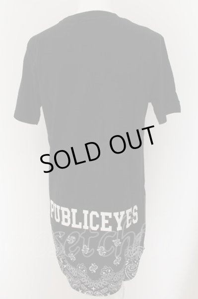 画像2: PUBLIC EYES / サイドZIPドッキングバンダナTシャツ L ブラック O-24-05-26-021-PU-ts-YM-OS (2)