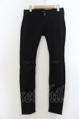 画像1: 【セール】Black by VANQUISH / サイドコーティングニークラッシュスーパーストレッチスキニーデニムパンツ 28 ブラック O-24-05-27-037-Bl-pa-YM-ZT368 (1)