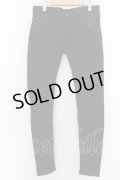 【セール】Black by VANQUISH / ポイントチェッカースーパーストレッチスキニーデニムパンツ 30 ブラック O-24-05-27-040-Bl-pa-YM-ZT364