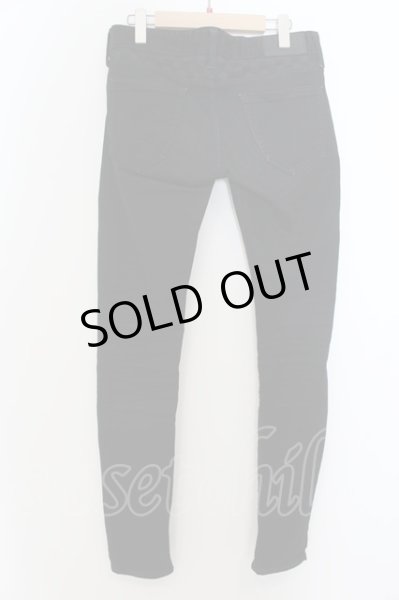 画像2: Black by VANQUISH / ポイントチェッカースーパーストレッチスキニーデニムパンツ 30 ブラック O-24-05-27-040-Bl-pa-YM-ZT364 (2)