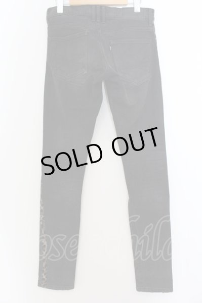 画像2: Roen Jeans / スワロフスキースカルサイドレオパードラインデニムスキニーパンツ 28 グレー O-24-05-27-041-Ro-pa-YM-ZT364 (2)