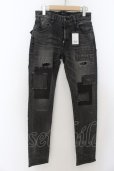 画像1: Black by VANQUISH / スーパーストレッチリペアデニムスキニーパンツ 28 グレー O-24-05-27-005-Bl-pa-YM-ZT (1)