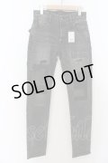 Black by VANQUISH / スーパーストレッチリペアデニムスキニーパンツ 28 グレー O-24-05-27-005-Bl-pa-YM-ZT