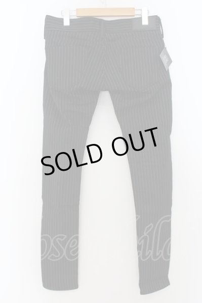 画像2: Black by VANQUISH / ハイパーストレッチストライプスキニーパンツ 30 ブラック O-24-05-27-006-Bl-pa-YM-ZT329 (2)