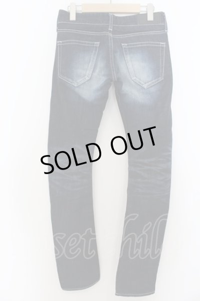 画像2: MURDER LICENSE / ヒゲ加工カーブドスキニーデニムパンツ 42 濃色 O-24-05-27-014-MU-pa-YM-ZT360 (2)