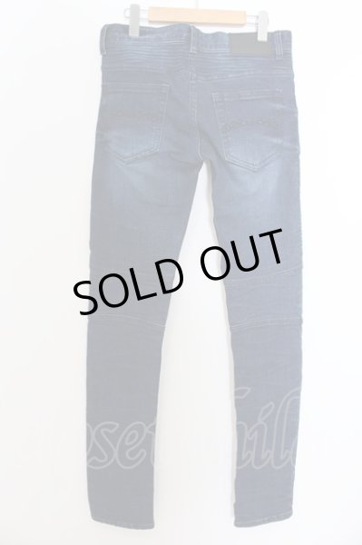 画像2: MIDAS / 蛇腹バイカーストレッチデニムパンツ M ブルー O-24-05-27-020-MI-pa-YM-ZT361 (2)