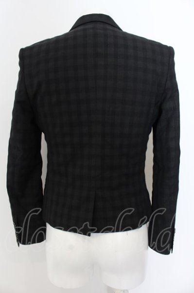 画像3: MIDAS9 / シャドーチェックドレステーラードジャケット 42 ブラック O-24-05-27-002-MI-ja-YM-ZT146 (3)