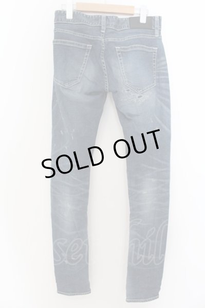 画像2: Black by VANQUISH / スーパーストレッチダメージリペアユーズドスキニーデニムパンツ 28 ライトインディゴ O-24-05-27-023-Bl-pa-YM-ZT361 (2)