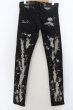 画像2: Roen Jeans / スワロフスキースカルレオパードラインブリーチデニムスキニーパンツ 28 グレー O-24-05-27-024-Ro-pa-YM-ZT361 (2)
