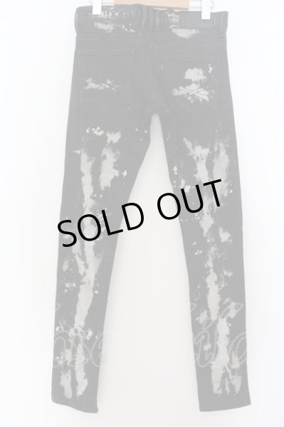 画像2: Roen Jeans / スワロフスキースカルレオパードラインブリーチデニムスキニーパンツ 28 グレー O-24-05-27-024-Ro-pa-YM-ZT361 (2)