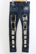 【WINTERセール】CIVARIZE / Shrine ハードクラッシュスキニーデニムパンツ 42 インディゴ O-24-05-27-032-CI-pa-YM-ZT357
