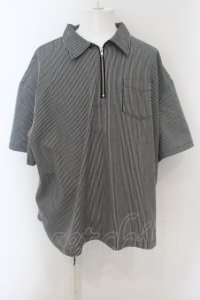 【WINTERセール】A'gem / ハーフZIPベースボールシャツ F ブラック O-24-05-30-034-A'-to-YM-ZT326