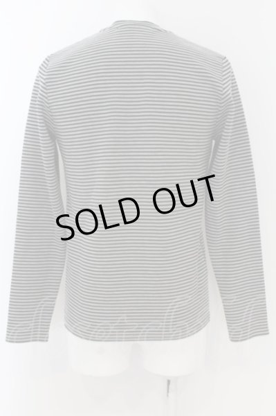 画像3: Black by VANQUISH / Vネックボーダーカットソー M ブラックｘグレー O-24-05-30-046-Bl-to-YM-ZT181 (3)