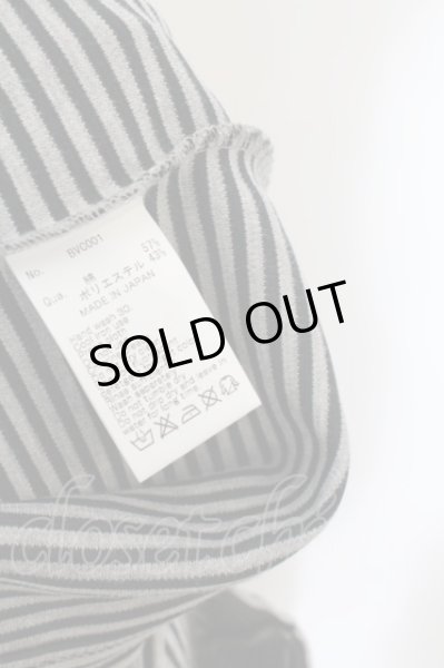 画像4: Black by VANQUISH / Vネックボーダーカットソー M ブラックｘグレー O-24-05-30-046-Bl-to-YM-ZT181 (4)