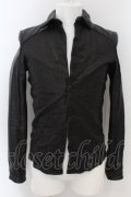 【WINTERセール】AKM / ワンフックカウレザーシャツ M ブラック O-24-05-30-051-AK-ou-YM-ZT-ML010