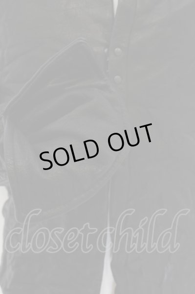 画像2: AKM / ワンフックカウレザーシャツ M ブラック O-24-05-30-051-AK-ou-YM-ZT-ML010 (2)