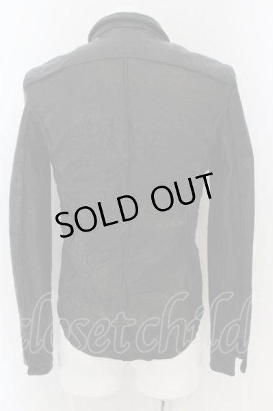 画像3: AKM / ワンフックカウレザーシャツ M ブラック O-24-05-30-051-AK-ou-YM-ZT-ML010 (3)