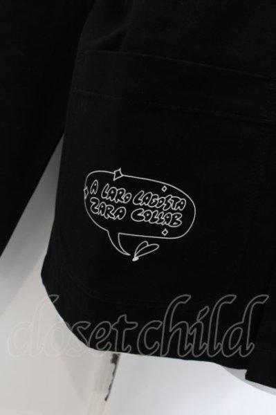 画像2: ZARA / A LARO LAGOSTA　コラボプリントワイドトラッカージャケット EU L ブラック O-24-05-30-053-ZA-ja-YM-ZT181 (2)