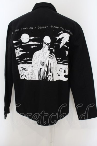 画像4: ZARA / A LARO LAGOSTA　コラボプリントワイドトラッカージャケット EU L ブラック O-24-05-30-053-ZA-ja-YM-ZT181 (4)