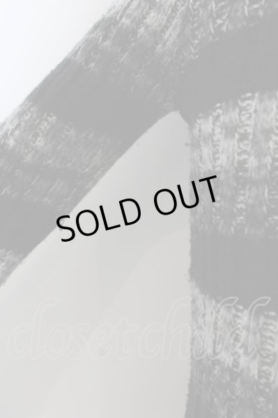 画像2: Roshell / ボーダーリブニットソー L ブラックｘグレー O-24-05-30-006-Ro-to-YM-ZT306 (2)