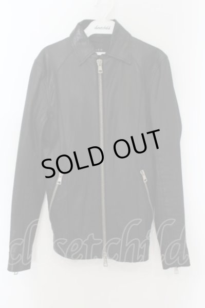 画像4: AKM / ストレッチラムレザーZIPUPシャツジャケット 44 ブラック O-24-05-30-054-AK-ou-YM-ZT-ML003 (4)