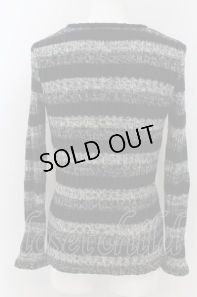 画像3: Roshell / ボーダーリブニットソー L ブラックｘグレー O-24-05-30-006-Ro-to-YM-ZT306 (3)